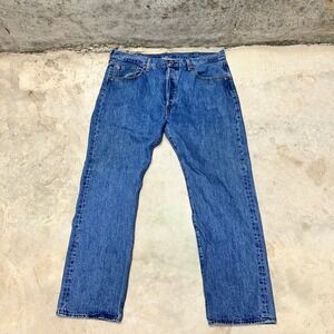 Levi's 501 Blue Denim Jeans Button Fly Mens Size 34x30 Straight‎ Leg Cotton VTG